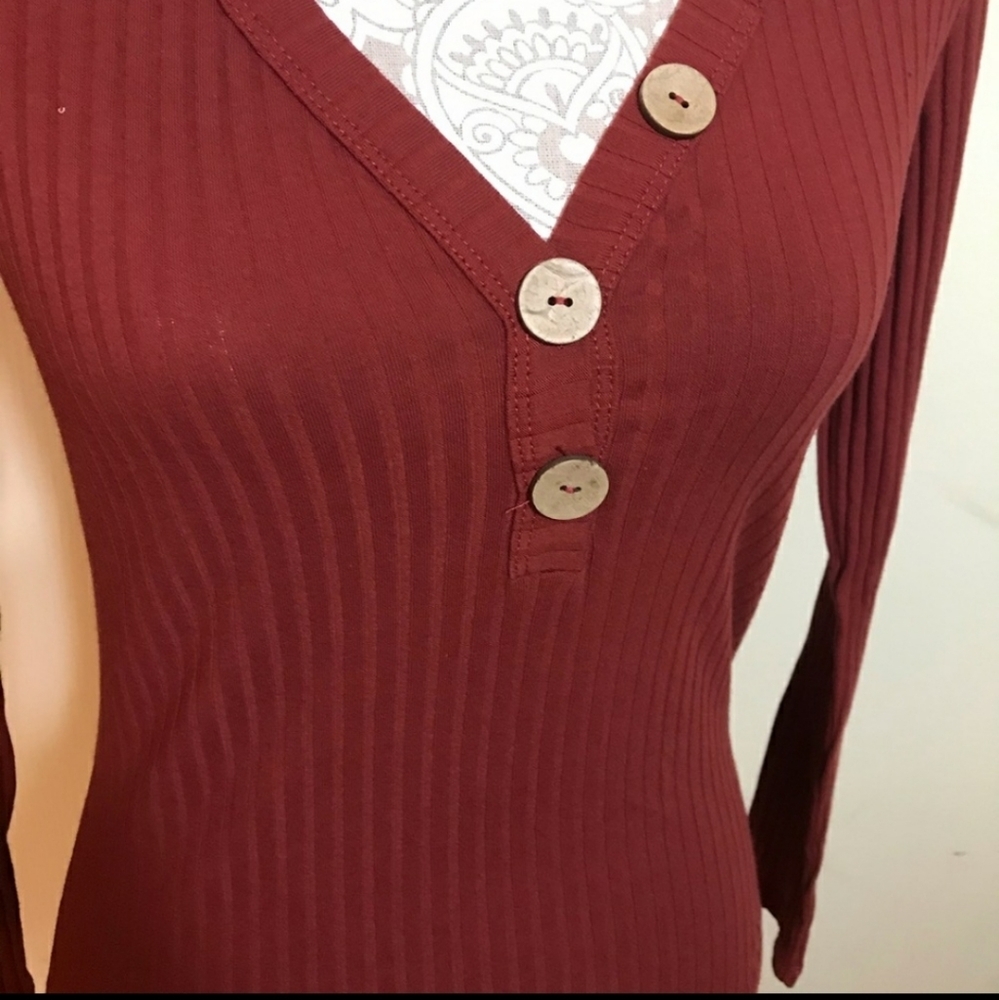 NWT Cute V Neck Sweater Top by Timing - Picture 2 of 6
